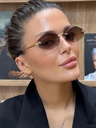 Diamond Cut Edge Small Frame Sunglasses