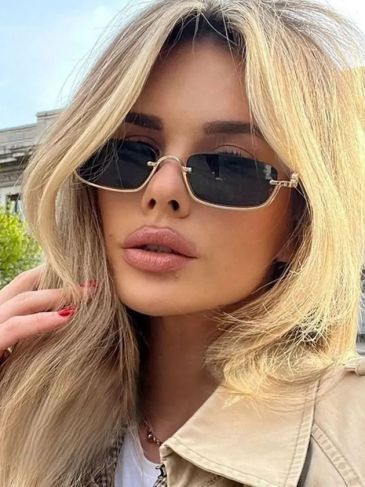 Metal Half Frame Vintage Shades Sunglasses