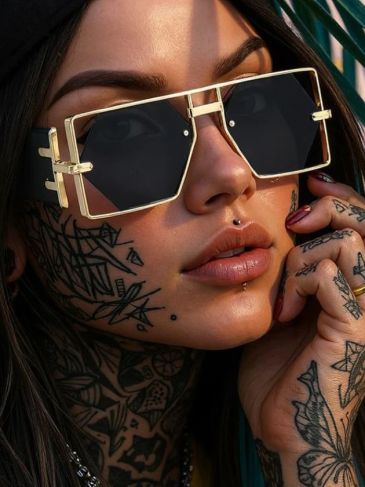 Square Steampunk Hollow Designer Sunglasses